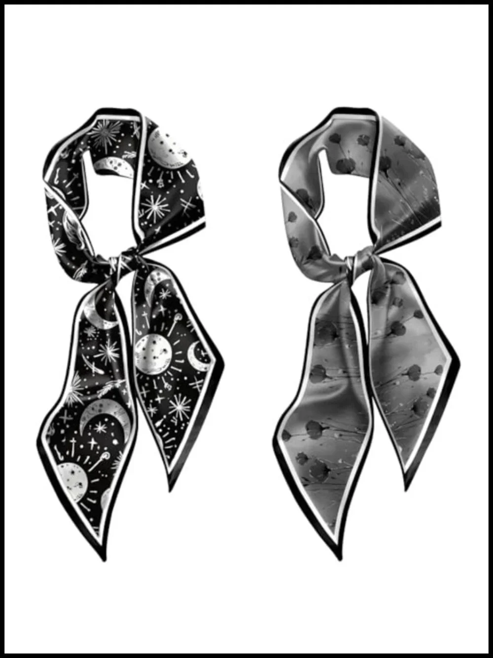 2pk Silk Feeling Satin Scarves Long Neck Scarf Hair Head Wrap Handbag Decoration